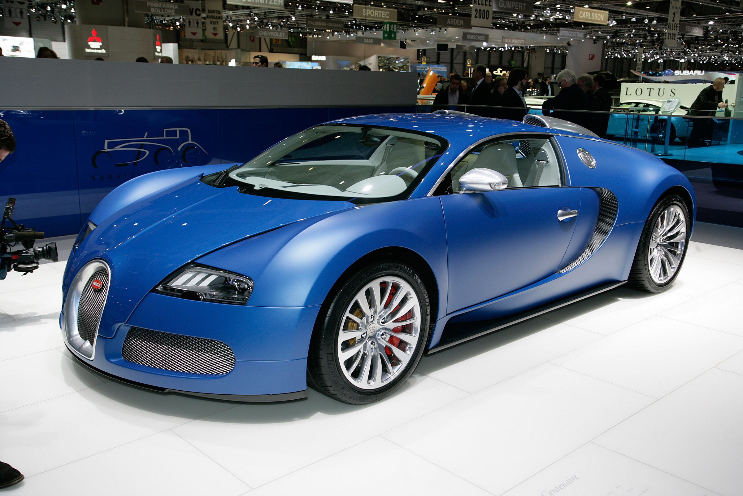 Geneva Bugatti Veyron Bleu Centenaire Geneva 2009