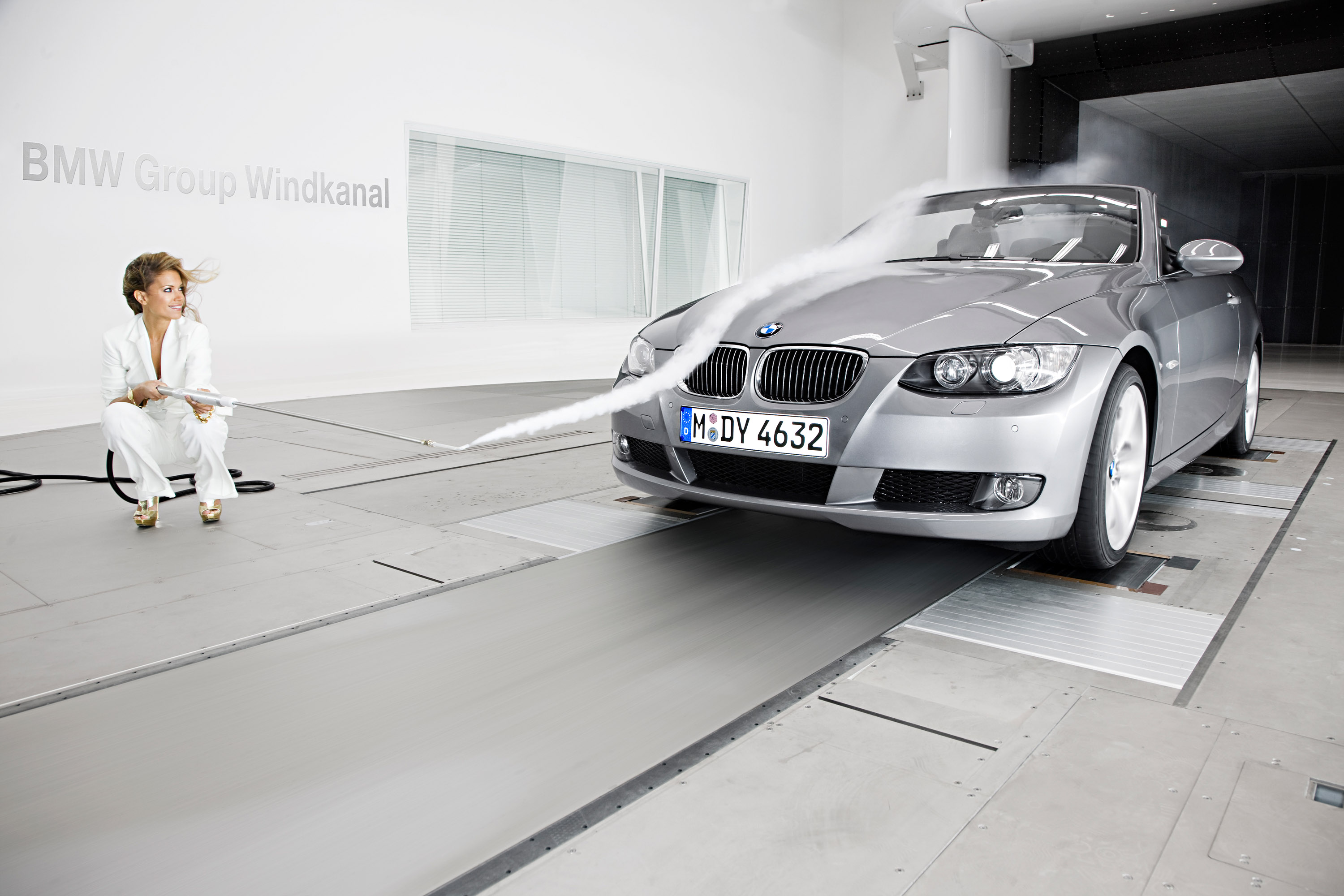 BMW Sylvie van der Vaart in BMW wind tunel