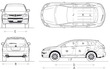Mazda CX-9 Dimensions Mazda CX-9 Dimensions