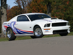 cobra jet returns to drag racing; latest mustang in fr500 series of race cars