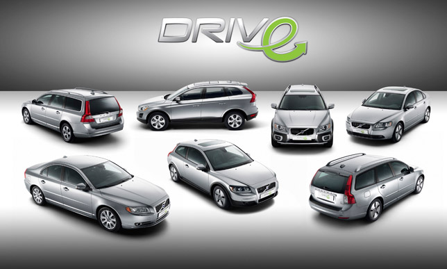 Volvo DRIVe range with logotype, C30, S40, V50, S80, V70, XC60, XC70