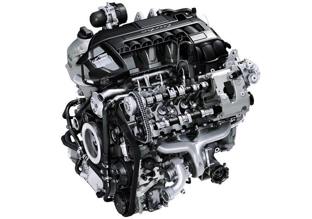 Graphic sectional view of the Panamera Turbo engine Graphic sectional view of the Panamera Turbo engine
