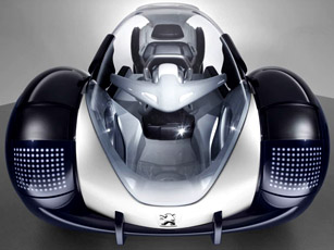 life-size model of the peugeot's rd concept car at shanghai motor show