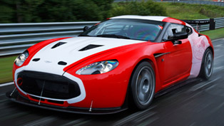 aston martin v12 zagato at the nurburgring