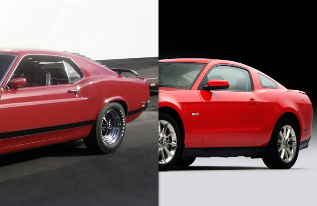 1970 Boss 302 Mustang and 2011 Mustang GT (side and rear) 1970 Boss 302 Mustang and 2011 Mustang GT (side and rear)