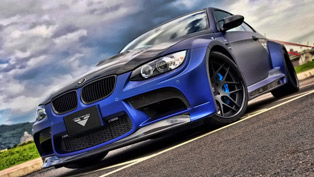 a blue bmw m3 gtrs3 by vorsteiner