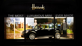 mini inspired by goodwood behind a glass window