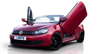 kw volkswagen golf vi convertible adds the lambo-effect with lsd-doors