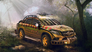 mercedes-benz gle 450 amg scares with jurassic park makeover