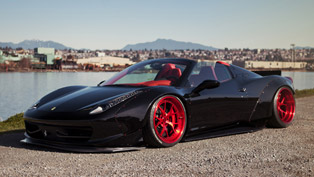 liberty walk and sr auto roll out insane ferrari 458 spider 