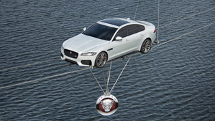 jaguar xf revealed via strenuous high-wire journey [videos]