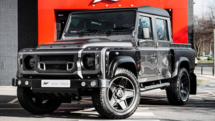 kahn reveals land rover defender xs 110 pick up in corris grey 