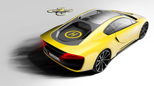 rinspeed ?tos concept demonstrates foldable steering wheel and a drone