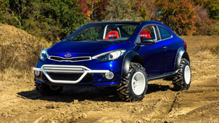kia goes bad for sema with forte koup mud bogger