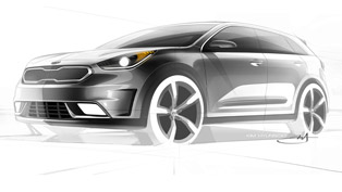 kia releases first teaser sketches of niro hybrid crossover