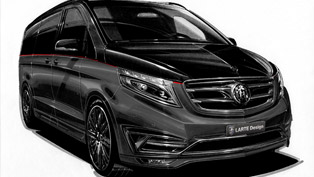 larte design v-class black crystal stands for vip luxury
