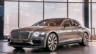 bentley team unveils new flying spur at the moscow city towers! 
