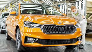the latest skoda fabia model rolls out of the production line 