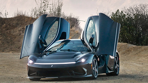 Automobili Pininfarina showcases new Battista hyper car at the Monterey Car Week festival 