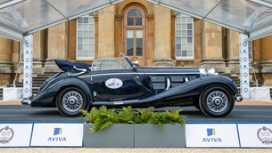 1938 mercedes-benz 540 k cabriolet a has been named "best of show” car at the 2021 salon privé concours d’elégance